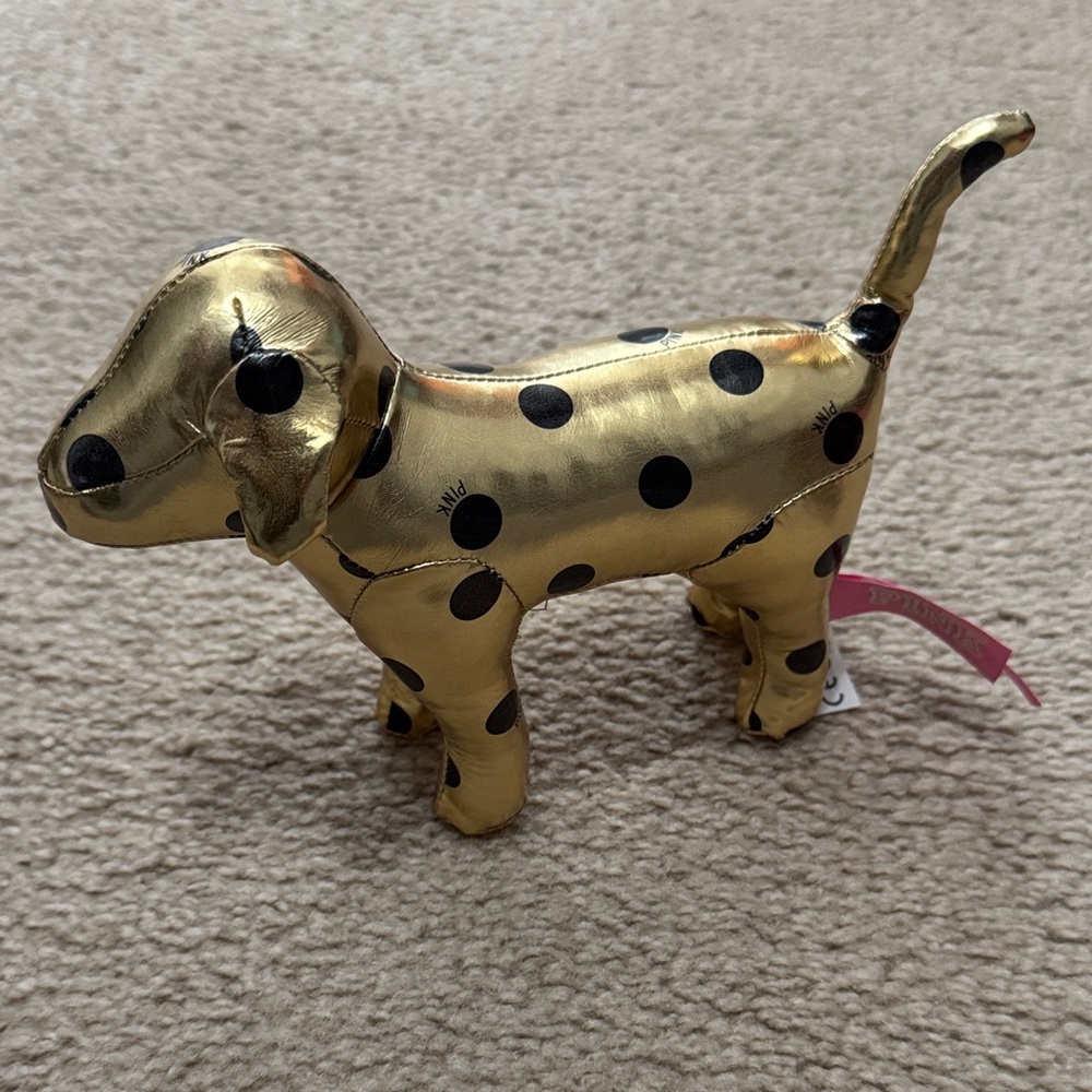 Victorias Secret metallic collectible PINK dog gold